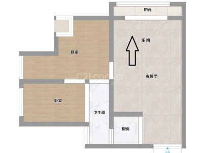 帝一江岸 2室 2厅 89.22平米