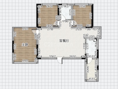 狮子楼3号楼 3室 2厅 98.5平米