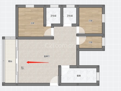 金桥安置小区 3室 2厅 105平米