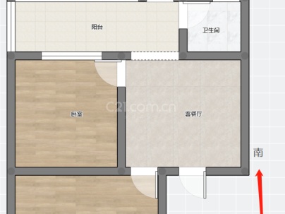 遂州中路中国银行宿舍 2室 2厅 62平米