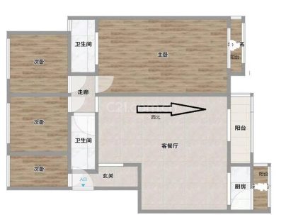 养生谷1期 3室 2厅 128.15平米