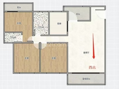 碧江新城 3室 2厅 107.84平米