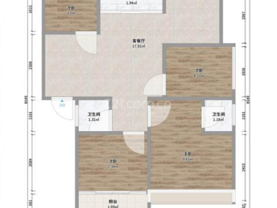 恒大悦澜湾 3室 2厅 104平米