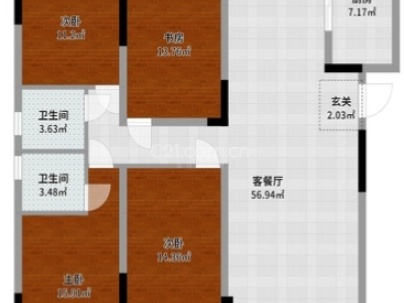 万恒白金汉宫 4室 2厅 130.49平米