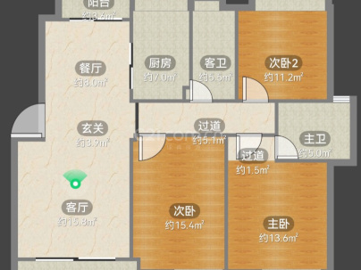 银泰红城 3室 2厅 131平米