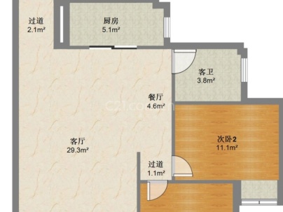 耀江花园 2室 2厅 75.5平米