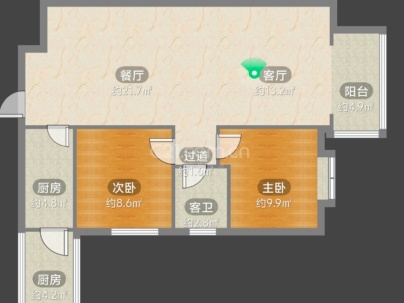 红湘北路5号 2室 2厅 52平米