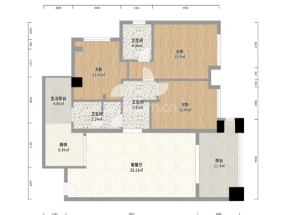 香江水岸新城 3室 2厅 142平米
