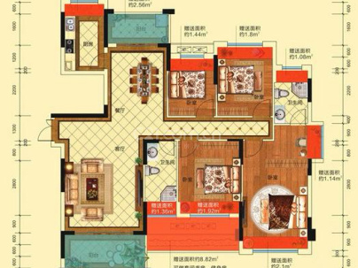 阳光美城 3室 2厅 119.9平米