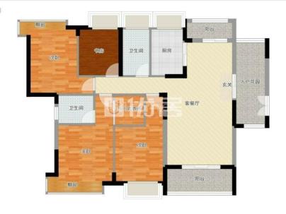 银泰红城 3室 2厅 127平米