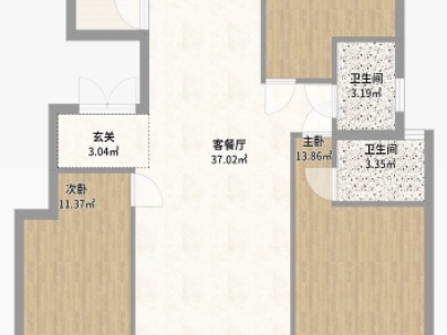 香江水岸新城 3室 2厅 102.17平米