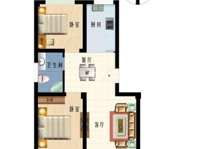 龙庭水岸 2室 2厅 81平米