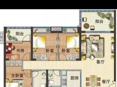 望江山庄 2室 1厅 96平米