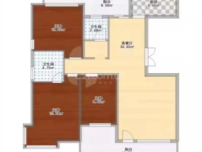 黄茶路29号蒸阳南路安置房 3室 2厅 117平米