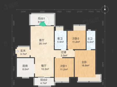 天伦百汇 3室 2厅 116平米