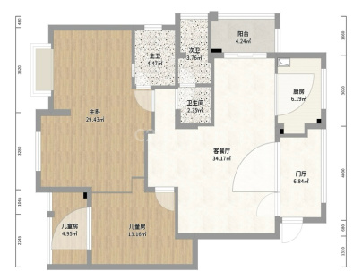 金域豪廷 4室 2厅 121.45平米
