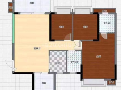融冠水映豪廷、非墅 3室 2厅 118平米
