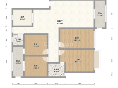 衡南县公安局家属房 4室 2厅 138.26平米