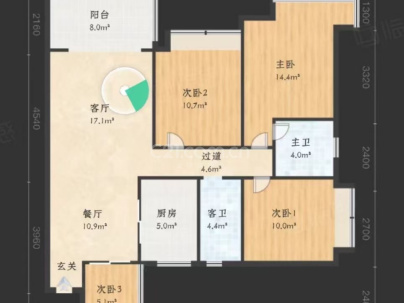 兴源小区 2室 2厅 62平米