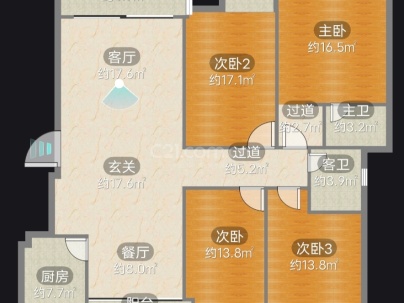 君昇花苑 4室 2厅 175平米