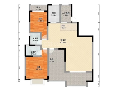 华湘小区 3室 2厅 150.95平米