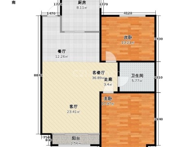 金色蓝庭 3室 2厅 88平米