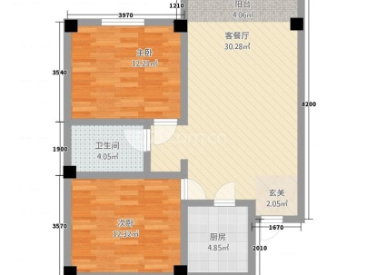太平小区 3室 1厅 78.58平米