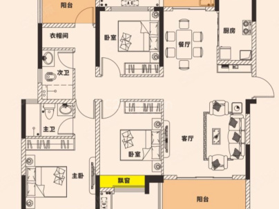 佳兆业悦峰 4室 2厅 132.92平米