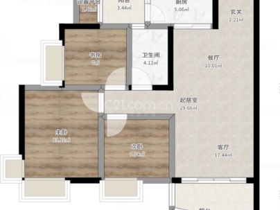 珠江棕榈园 3室 2厅 95平米