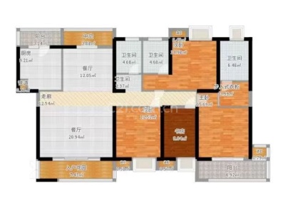 青峰街16号 3室 2厅 103平米