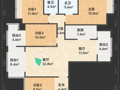 御江帝景 4室 2厅 139.17平米