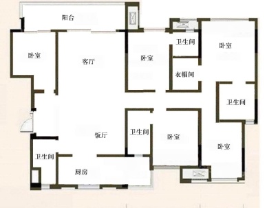 雁能领秀天地（电力新村） 6室 3厅 320平米