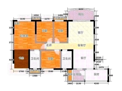 金钟时代城 4室 2厅 123平米