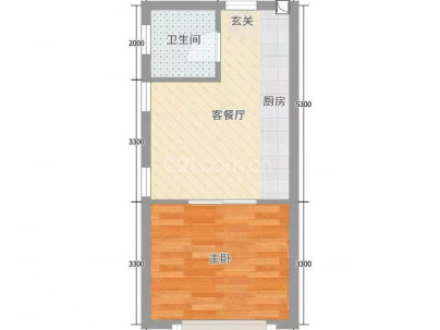 云沙诗意 1室 1厅 50.56平米