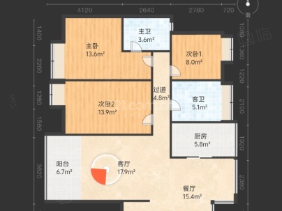 互助小区 3室 2厅 120平米