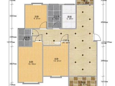 立新开发区七巷 3室 2厅 113.4平米