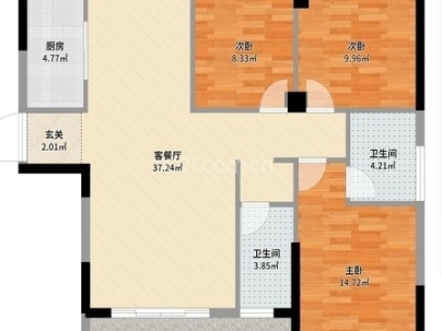 长湖峰境 3室 2厅 114.2平米