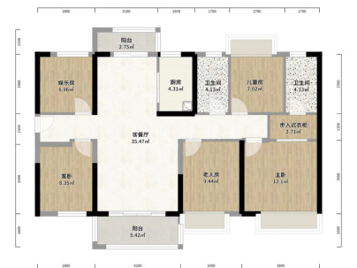 江山花苑 5室 2厅 173平米