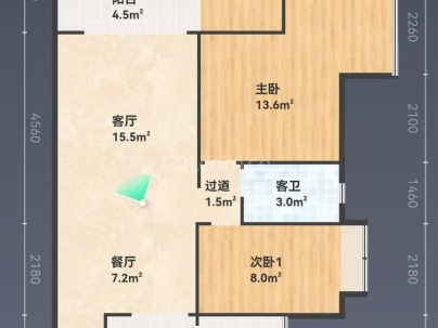 棕榈园四期加州阳光 3室 1厅 90.46平米