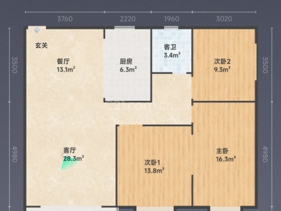 华辰汇景  1室 1厅 49.14平米