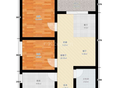 依山美郡（金锦家园） 2室 2厅 87.24平米