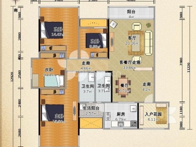 草桥五一塘 4室 2厅 110平米