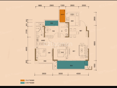 公园大地 3室 2厅 127平米