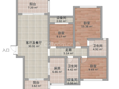 鸿菱大厦 4室 2厅 162.42平米