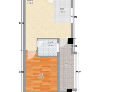 珠江愉景新城 1室 1厅 37.2平米