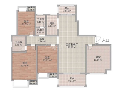 华耀碧桂园十里江湾天汇 4室 2厅 146平米