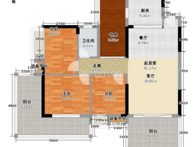 愉景南苑 4室 2厅 115平米