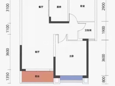 长青路 2室 1厅 58.08平米