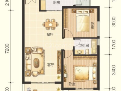 城市新闻地（洋洲丽园） 2室 2厅 81.16平米