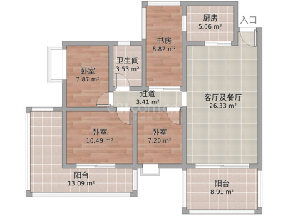 珠江愉景新城 4室 2厅 119平米